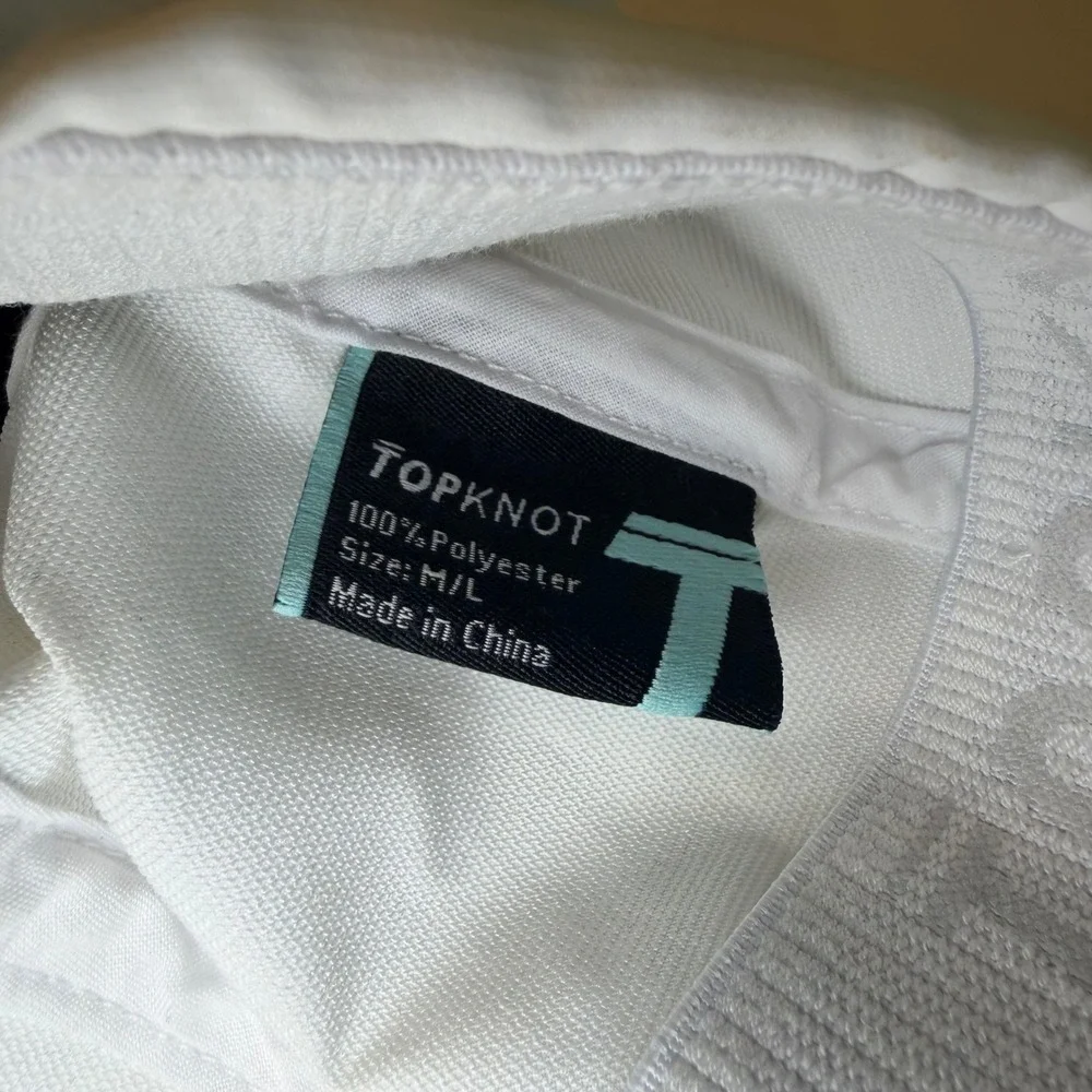 Top Knot Cyclebar White Performance High Ponytail Baseball Hat Women M/L NWT